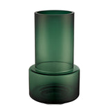 Vase rétro TYLER35GE en verre vert foncé, 36 cm de hauteur