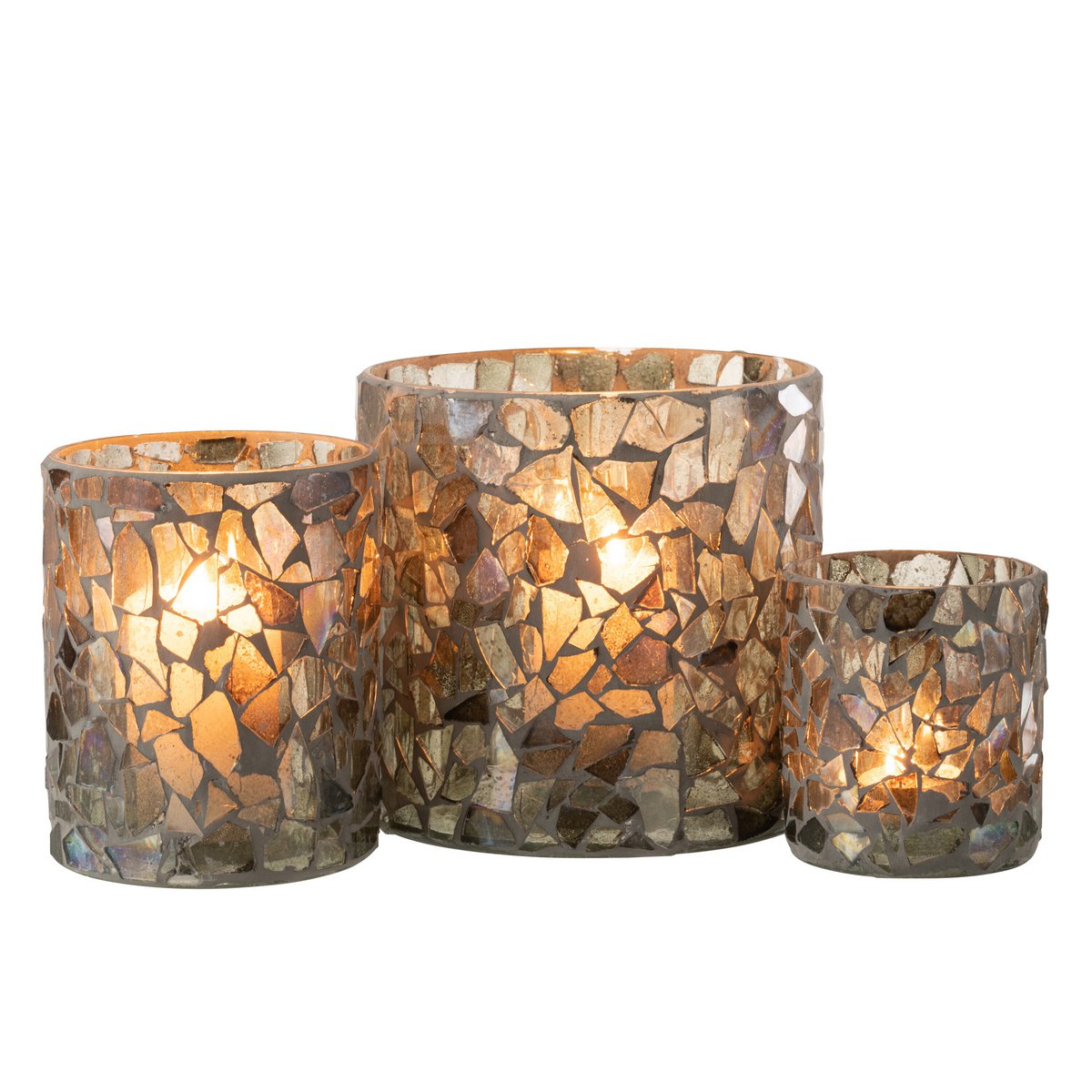 Vue latérale de la lanterne Mosaic J-Line, détails en verre