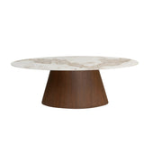 Table à manger Ellipse en céramique et marbre