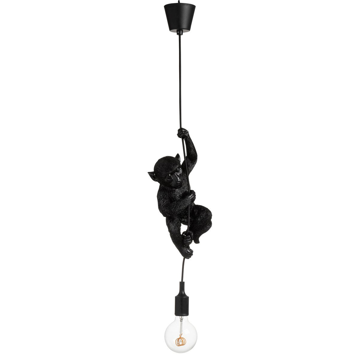 Lampe Singe Suspendue J-Line en polyrésine noire, vue latérale