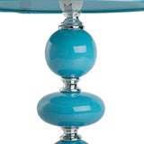 Lampe de table en céramique "Araga" 36 cm de haut, lampe de table en métal, en céramique, avec des lames de texte, turquoise, avec socket E14, éclairage pour salle à manger, salon, couloir ou bureau