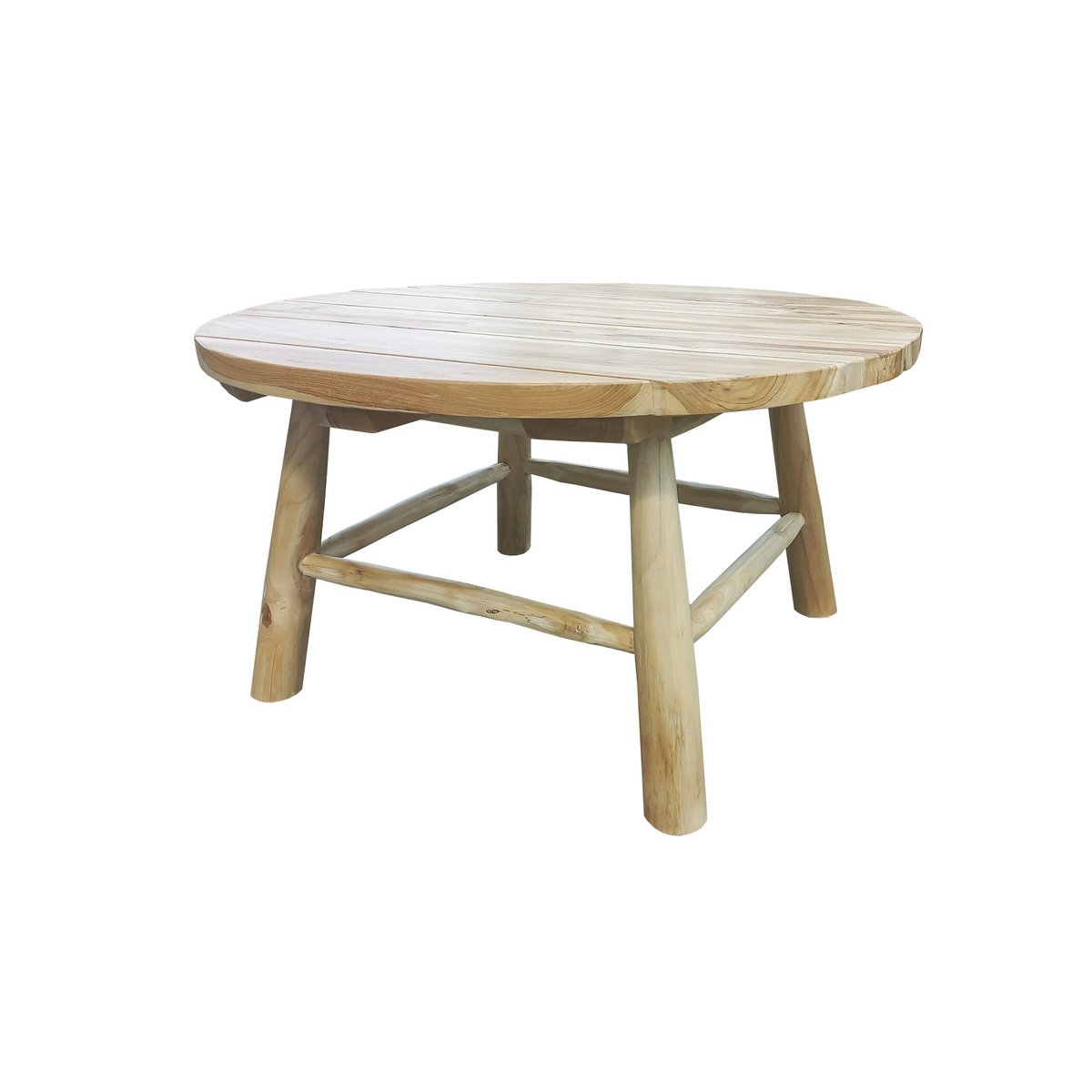 Détail du grain de bois unique de la table basse en teck