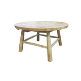 Détail du grain de bois unique de la table basse en teck