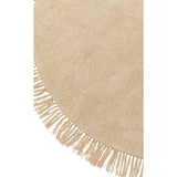 Tapis J-Line Rond beige avec franges, vue de dessus