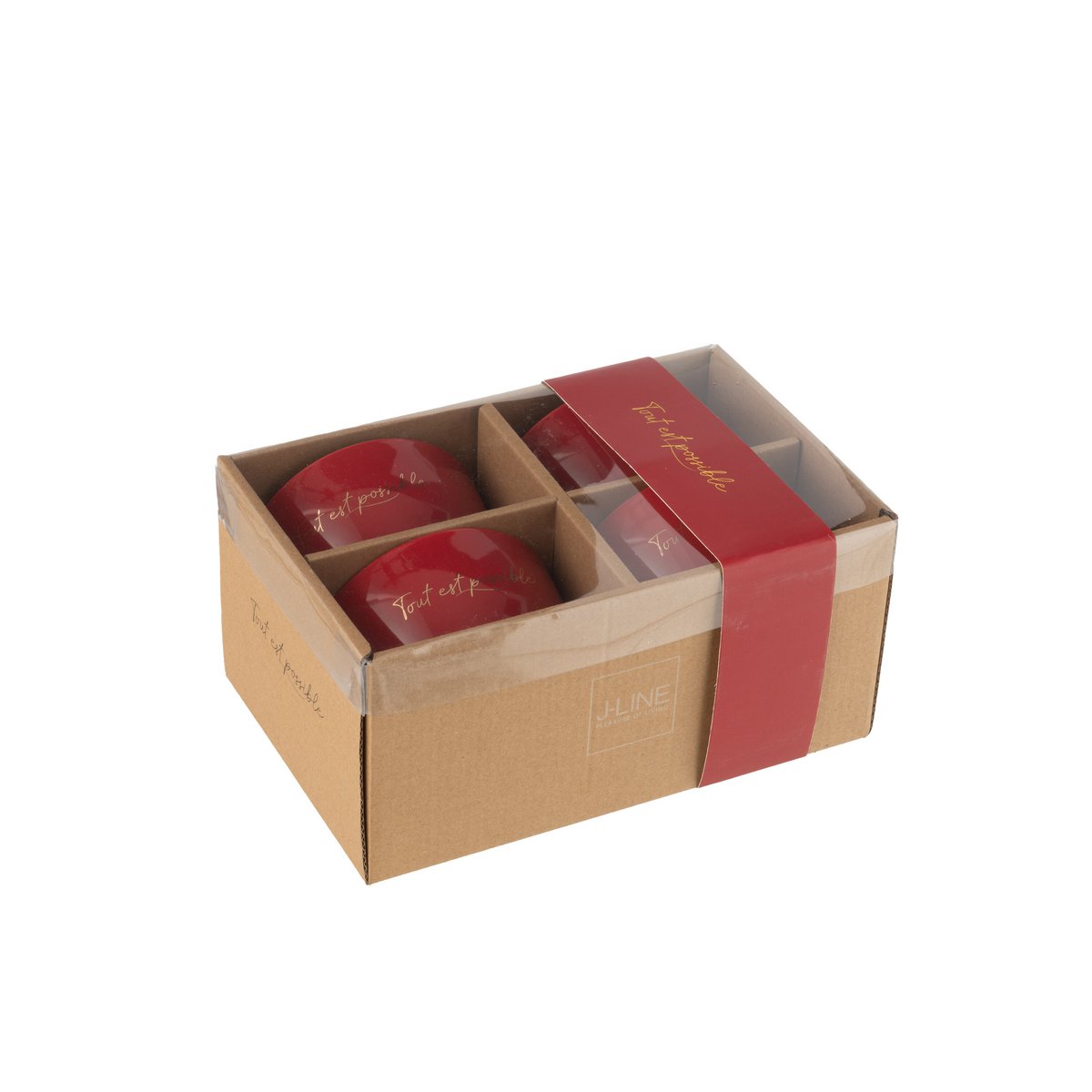 Détails des bols en porcelaine rouge J-Line - Design classique