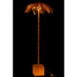 Détail des feuilles de noix de coco dorées sur la lampe J-Line