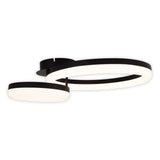 Plafond CCT LED "circulo" en métal noir et en plastique de couleur sable de 53 cm de long
