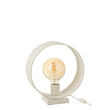 Lampe J-Liline Circle en acier inoxydable blanc vue de face