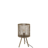 Lampe marron J-Line éclairant un coin de salon