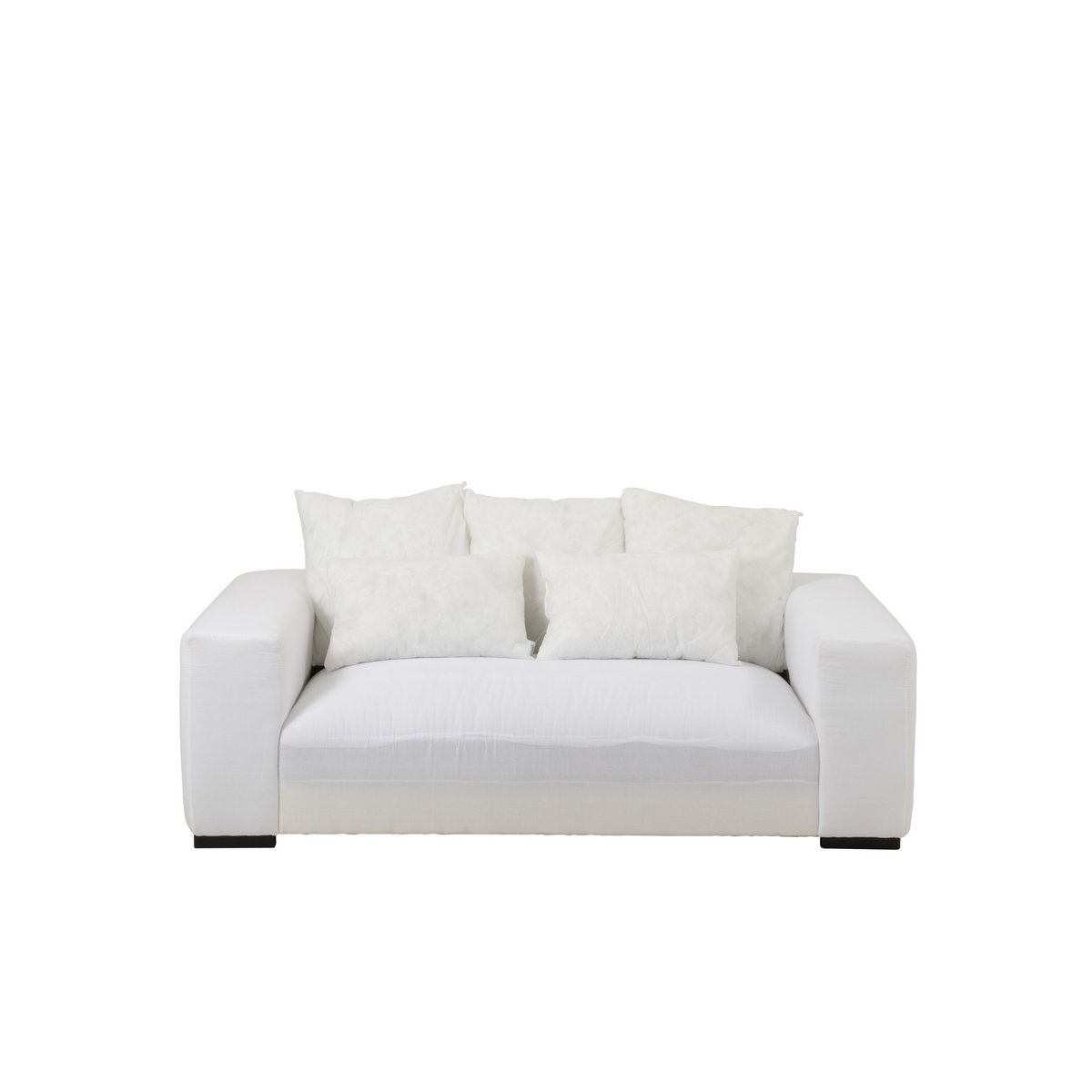Canapé Monaco J-Line en textile blanc avec coussins