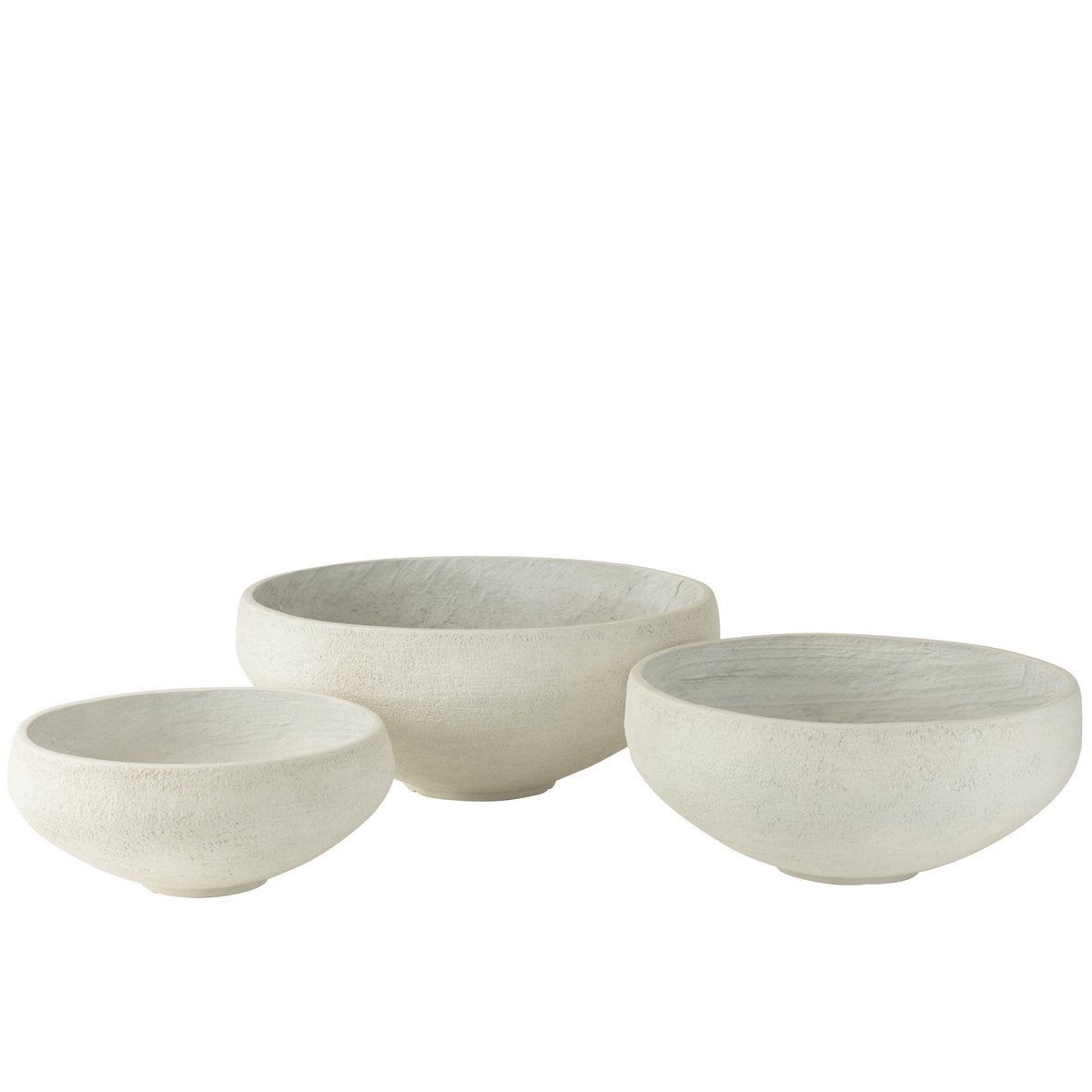 Vue du pot Fiberlei J, céramique blanche, parfait pour le jardin ou le balcon.