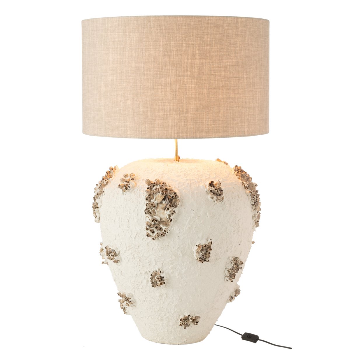 Lampe J-Line Jilly en terracotta avec capuche blanche et marron, vue 1