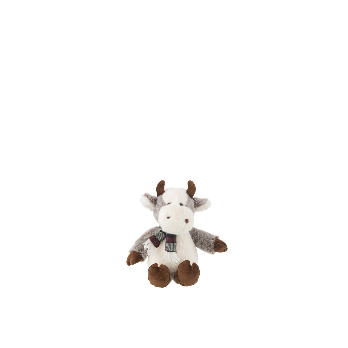 Vache peluche J-Line avec écharpe, design multicolore et doux