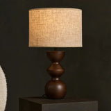 Lampe à poser Kai en bois naturel marron