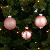 Set boules de Noël Boules en verre Rose