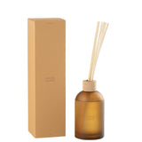 Bâtonnets parfumés J-Line Santal Satiné dans un élégant flacon jaune