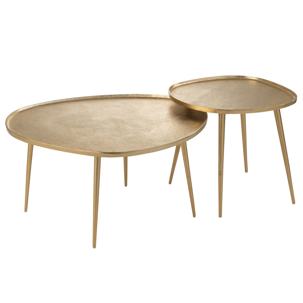 Table d'appoint J-Line Vinta en aluminium doré, vue latérale