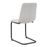 Zoom sur le tissu polyester beige de la chaise design