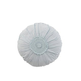 Coussin Round Lace J-Line en coton bleu, vue de face