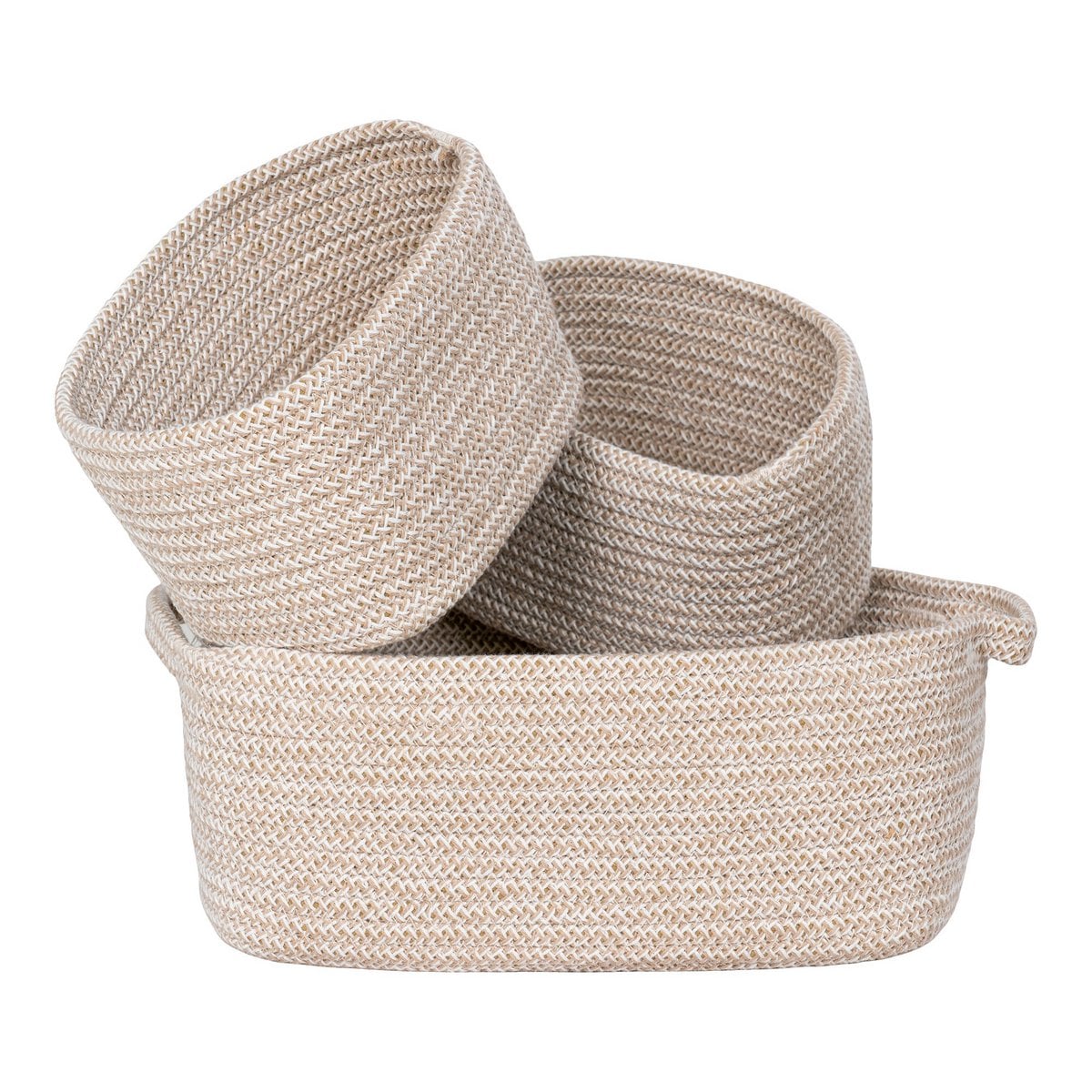 Paniers Teixo, détail du tissage en coton beige