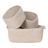 Paniers Teixo, détail du tissage en coton beige