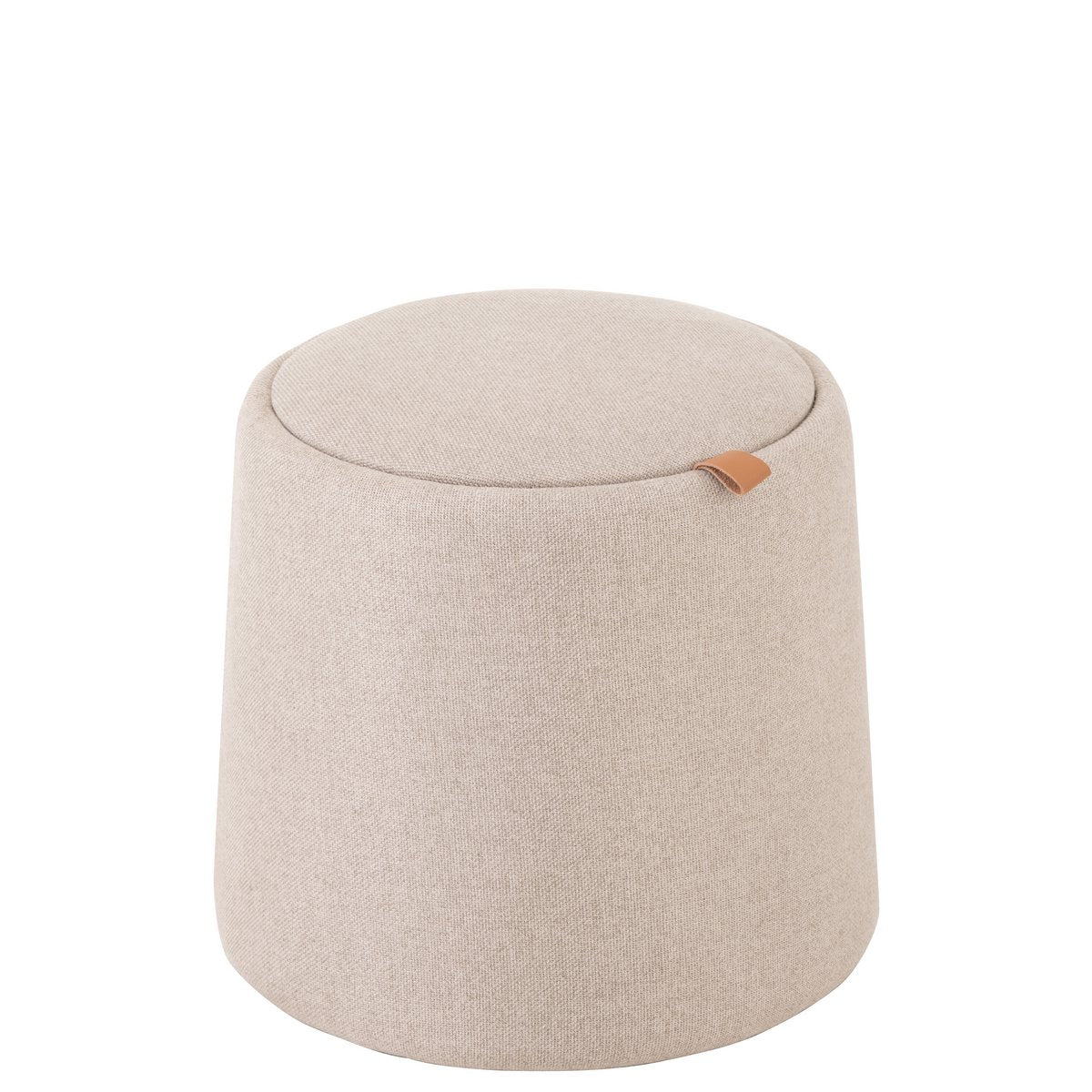 Pouf/Table d'Appoint J-Line Beige en usage comme siège