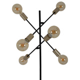 Lampe debout "modo" en noir en noir, versions en or, prise E27, lampadaire pour salon, salle à manger, cuisine, couloir, couloir ou bureau, 150 x 49 cm