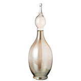 Vase J-Line Joey en verre beige, vue avant avec lumière naturelle