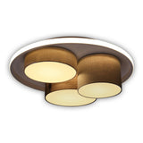 Le plafond LAIR 3-LED "Eppan" Ø 56 cm, en métal, plastique et textile en gris, LED intégrés, éclairage pour le salon, le bureau ou l'espace d'entrée
