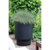 Cache-pot en fiberstone noir Ø50 cm