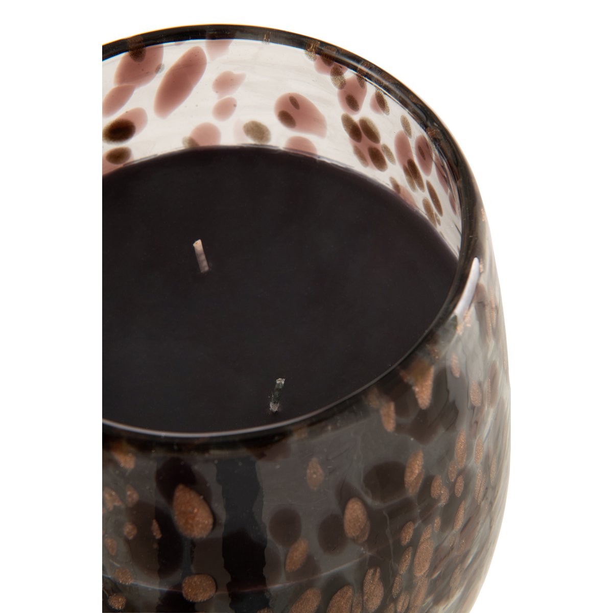 Bougie parfumée J-Line Mia en verre noir, vue de face
