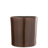 Pot de fleurs J-Line Flek en céramique marron, vue de face