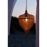 Vue latérale de la lampe J-Line Drop en métal doré
