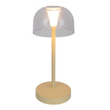 Lampe de table de batterie LED à 2 ert "Gomba" pour l'extérieur et à l'intérieur, en métal et en plastique en jaune, 18,5 cm de haut