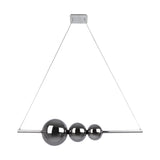 LED PRENDANT LAMP CHROME "Nova" fait de verre en métal, en plastique et en fumée de chromé, avec des LED fermement construites, environ 105 cm de long de long.