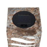 LED DÉCORATIVE Solar à LED "Hilda", 12,3 x 12,3 cm, 20 cm de haut, en plastique de haute qualité, finition en marbre brun-beige, LED intégrée, blanc chaud