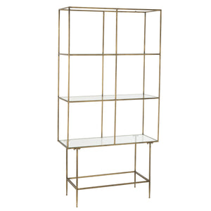 Étagère J-Line 3 niveaux - métal/verre - or