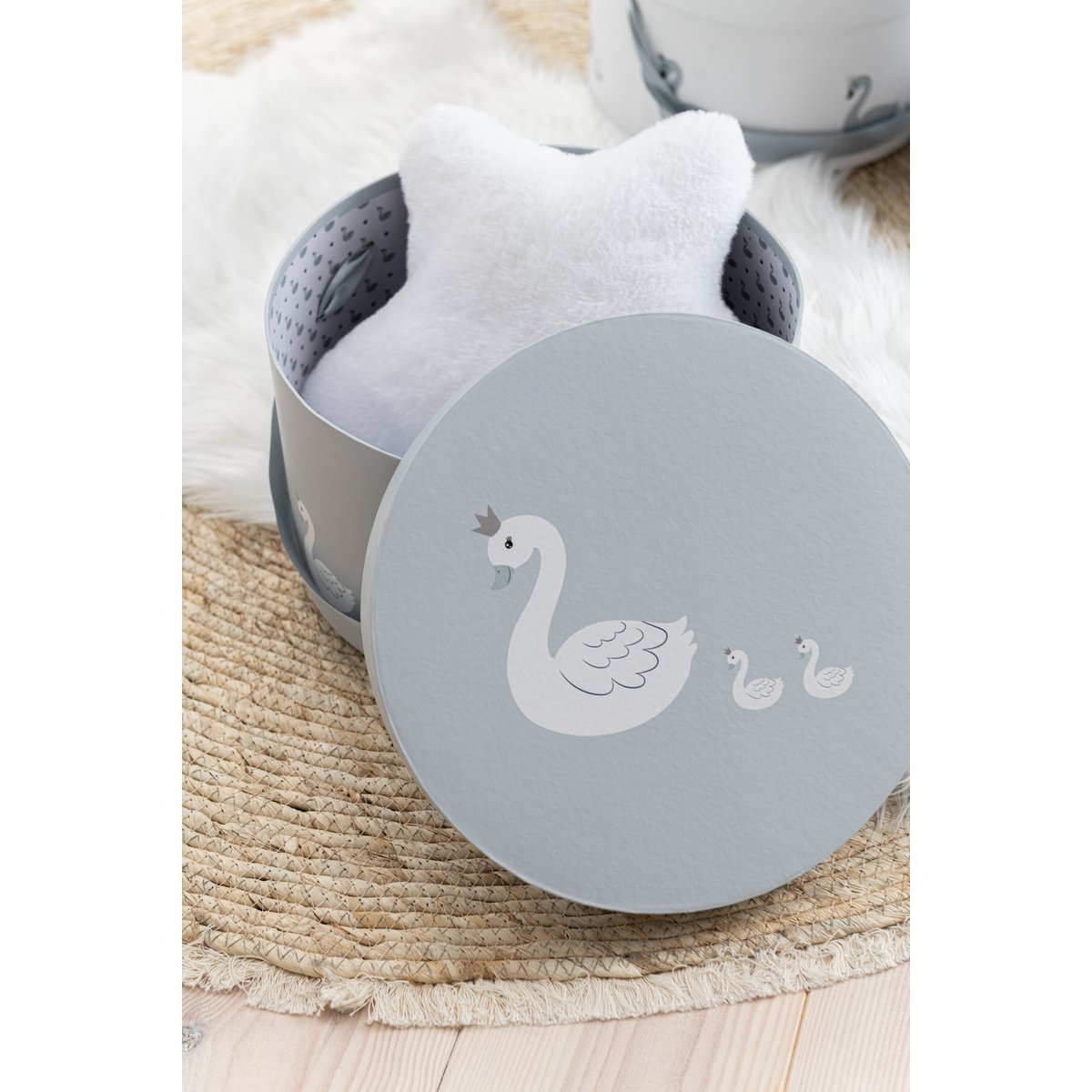 Vue rapprochée du matériau en papier de la boîte Swan J-Line