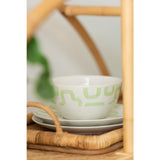 Bol J-Line Pattern en porcelaine vert, détail du motif