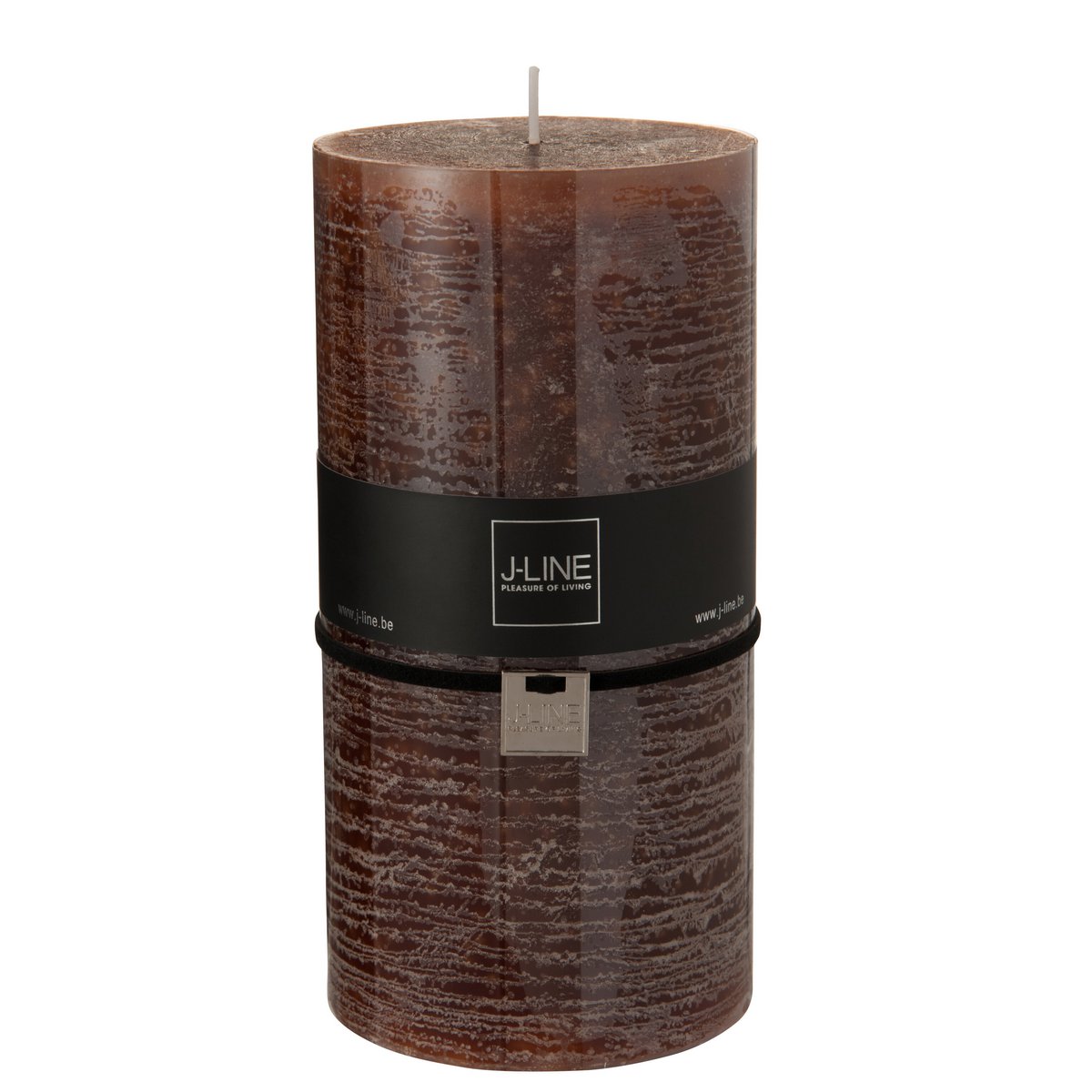 Bougie cylindrique XXL marron J-Line, élégance et décoration intérieure