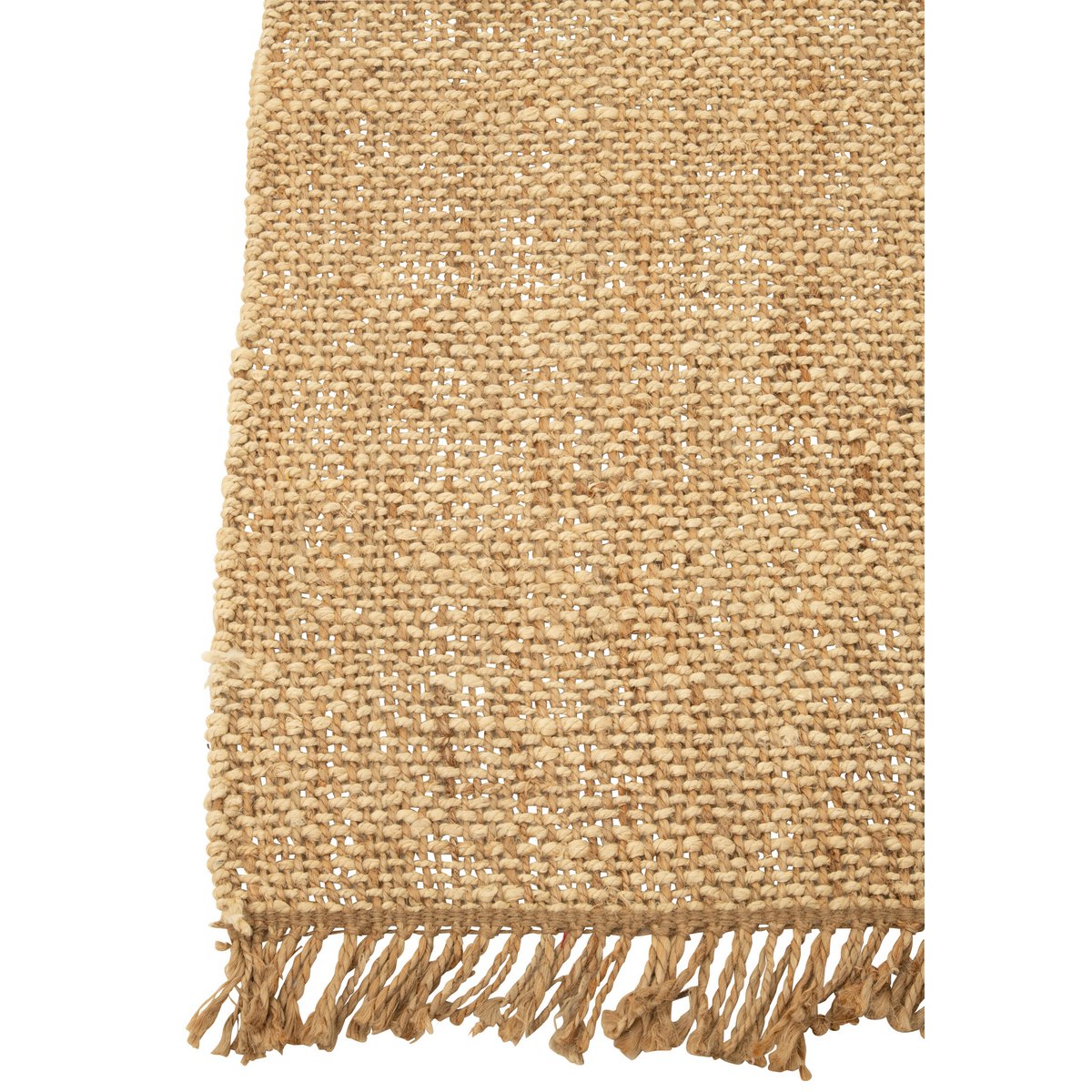 Tapis J-Line Havana en polyester naturel et blanc, vue d'ensemble