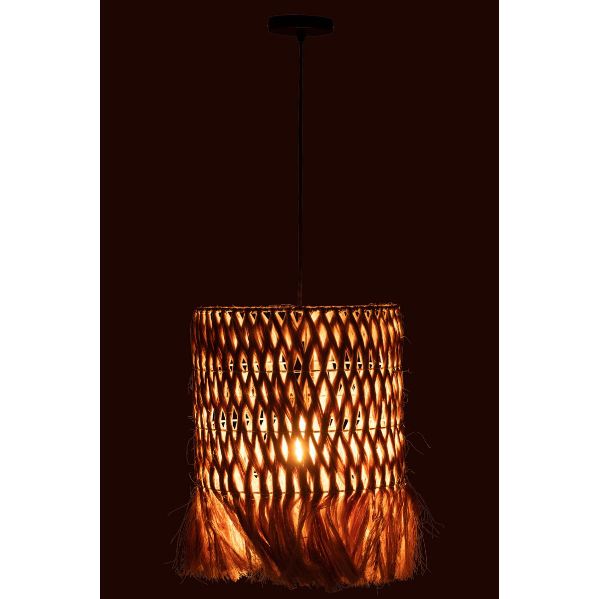 Lampe J-Line en rotin avec détails de feuilles de bananier