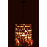Lampe J-Line en rotin avec détails de feuilles de bananier