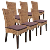 Chaises de salle à manger ensemble 6 pièces chaises de rotin