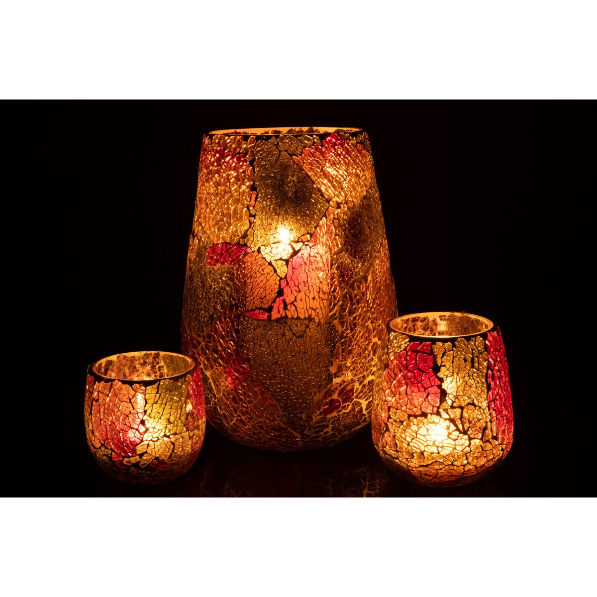 Bougeoir J-Line Liline Candlerse Sunset en verre, vue latérale