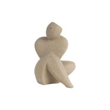 Statue abstraite minimaliste avec lignes organiques vue de profil