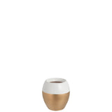 Vase J-Line en céramique blanc et or, design élégant pour décoration intérieure