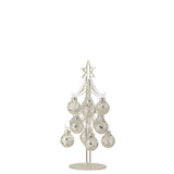 Détail de l'arbre J-Line en verre argenté, ajout chic pour les fêtes.