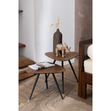 Table J-Line Triangle en bois naturel et verre - mise en situation