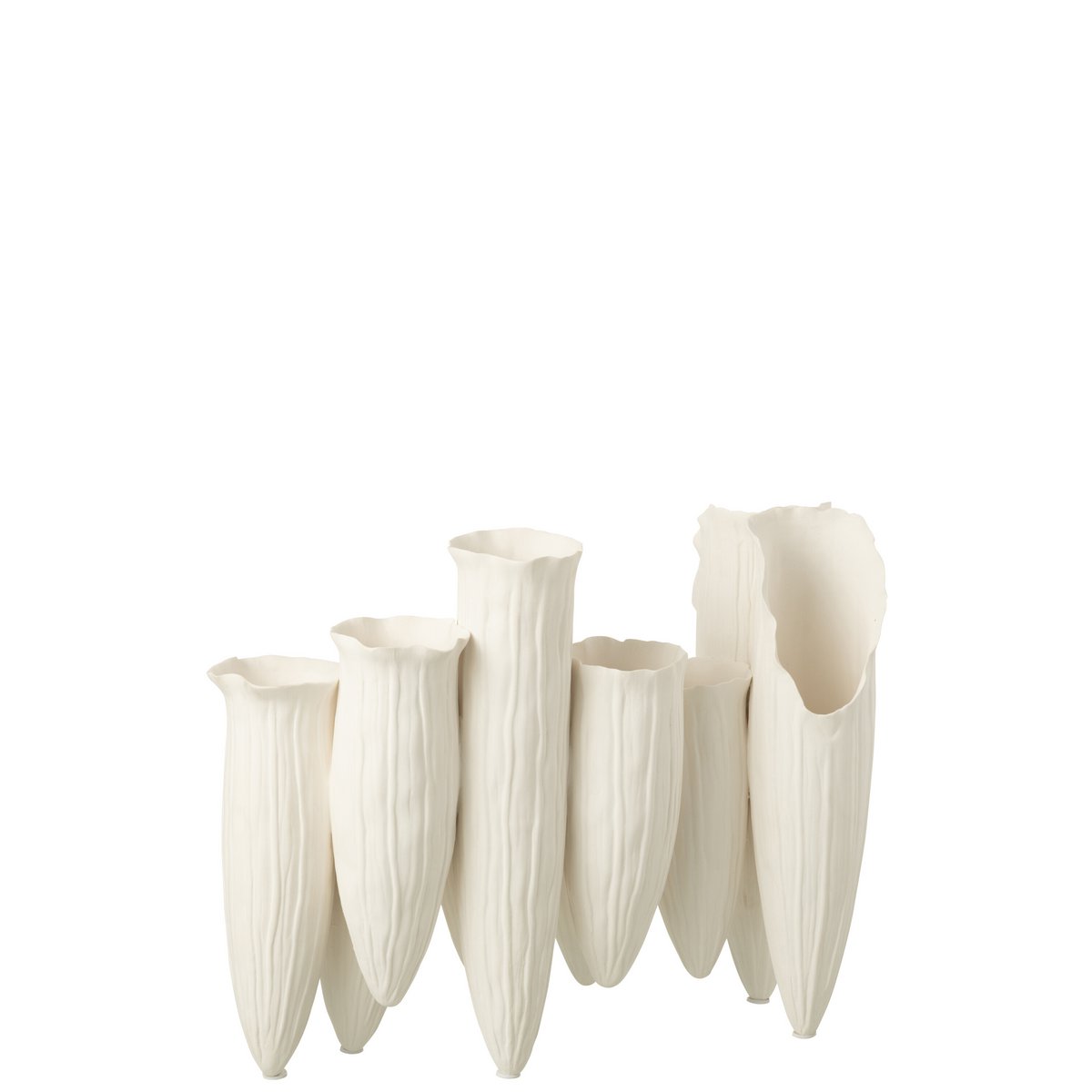 Vase J-Line Soliflore Helix en céramique blanche - vue avant